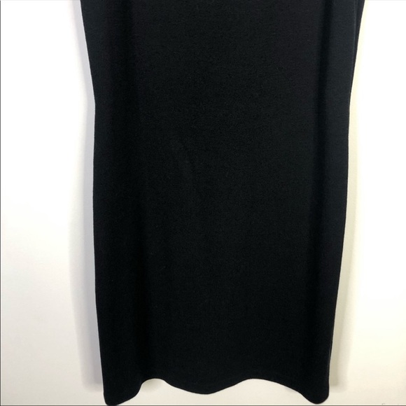 St John Evening Black Wool Knit Cage Neck Dress - Picture 3 of 8